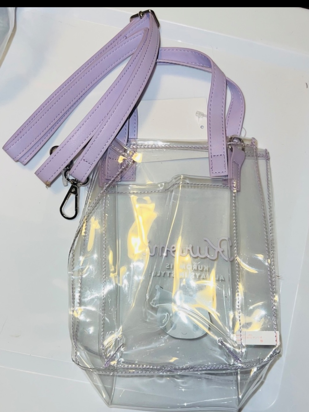 Sanrio Kuromi Clear Tote Bag with Lavender Trim - Picture 2 of 2